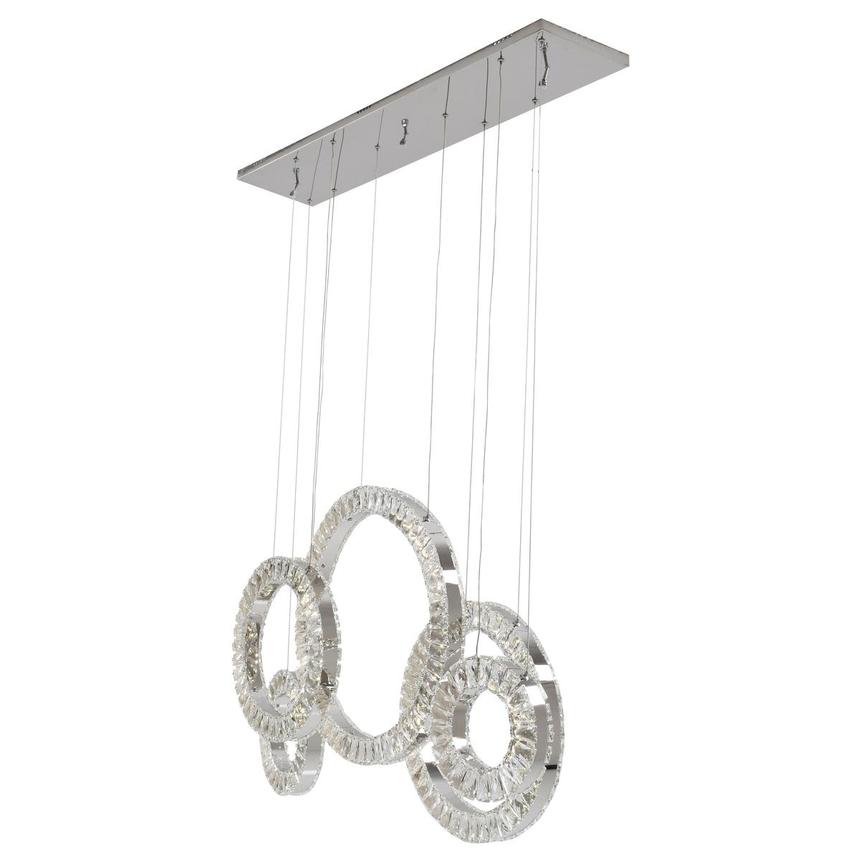 Lámpara de araña de cristal de 5 aros con progresión // Cromo