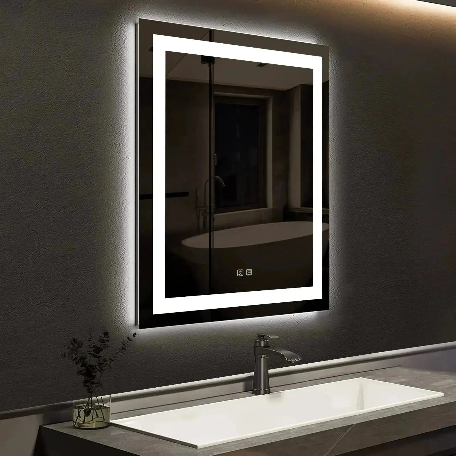 36 x 24  Inch Center Glow LED Bathroom Mirror