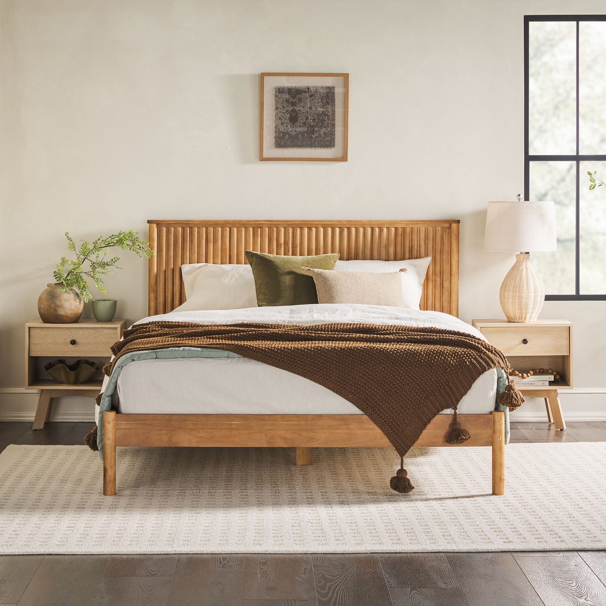 Cabecero de cama de madera maciza con diseño contemporáneo de París