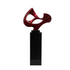 Abstract Mask 54" Tall Floor Sculpture // Metallic Red and Black Stand
