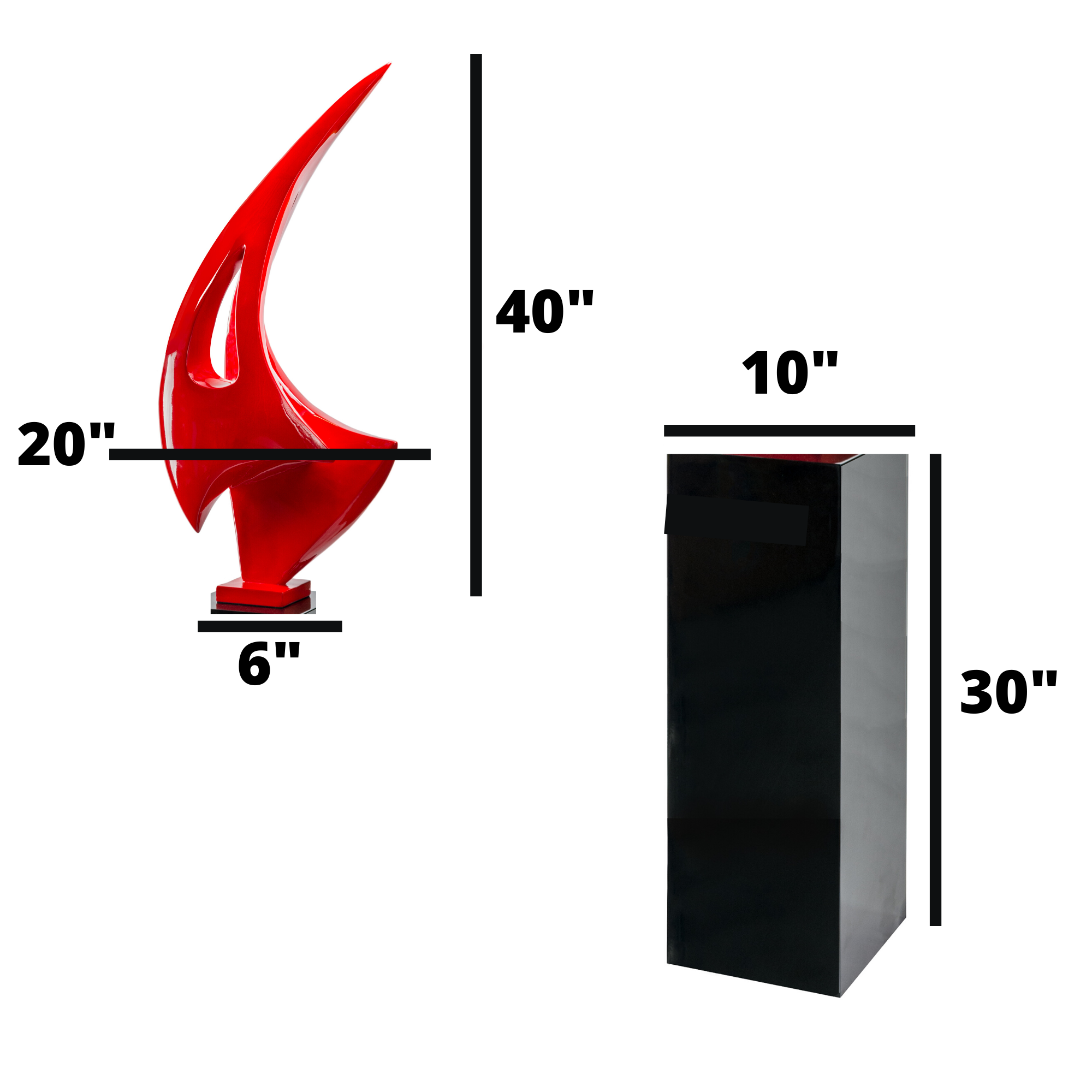 Sail Floor Sculpture // Red with Black Stand