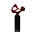Abstract Mask 54" Tall Floor Sculpture // Metallic Red and Black Stand