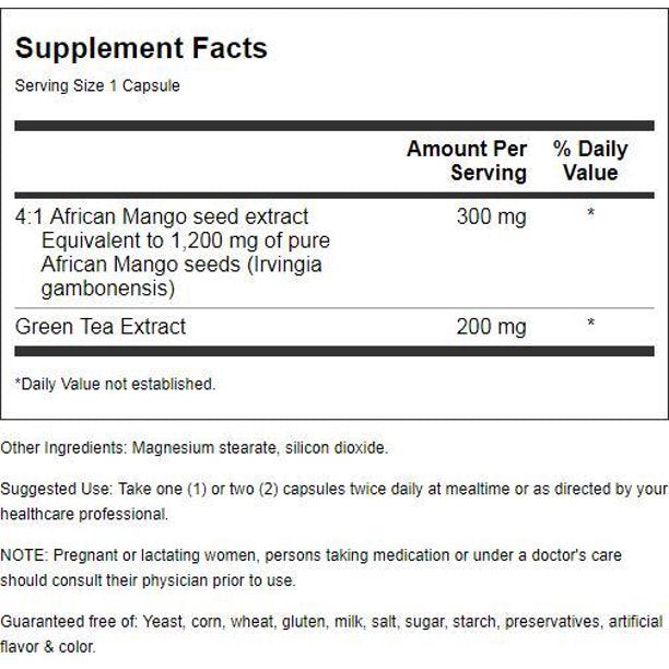 Extracto natural de mango africano (Irvingia gambonensis) - 500 mg - 60 cápsulas