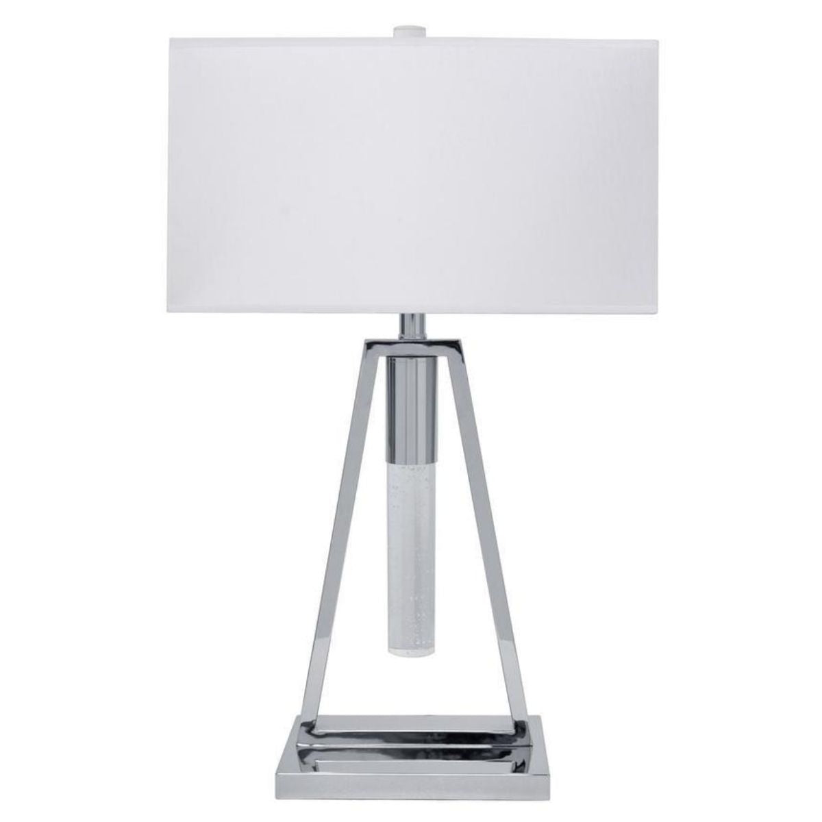 Lámpara de mesa con luz de noche y tubo de cristal