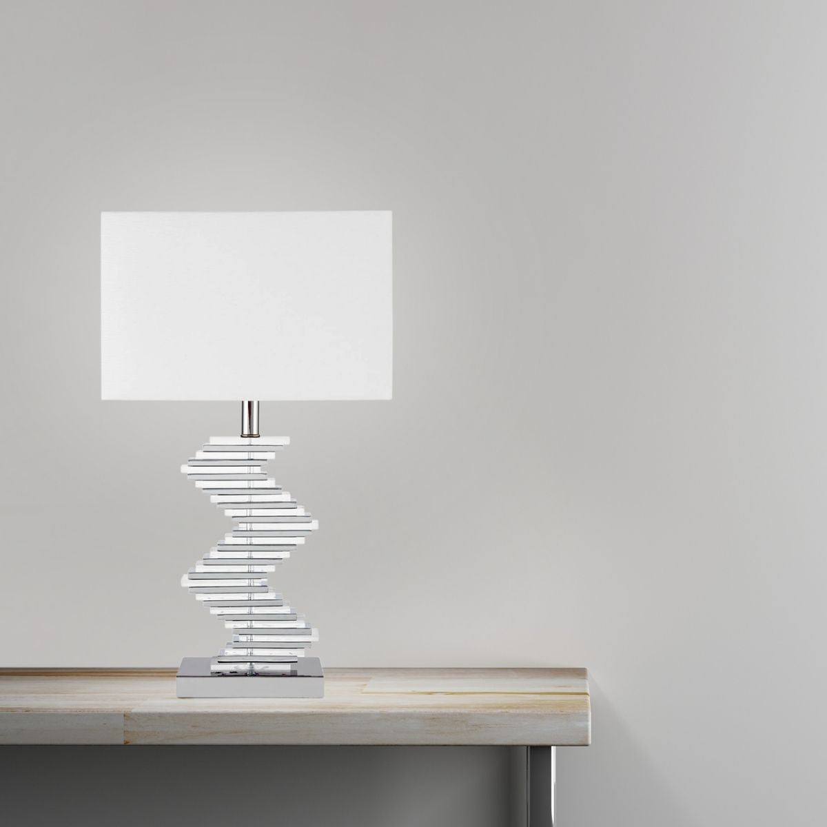 Lámpara de mesa de cristal de dos tonos pavimentada // 1 luz