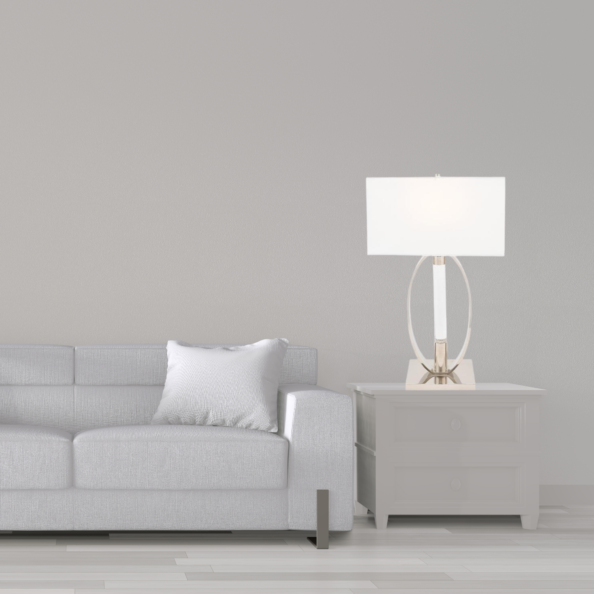 Lámpara de mesa de cromo y cristal brillante // 2 luces