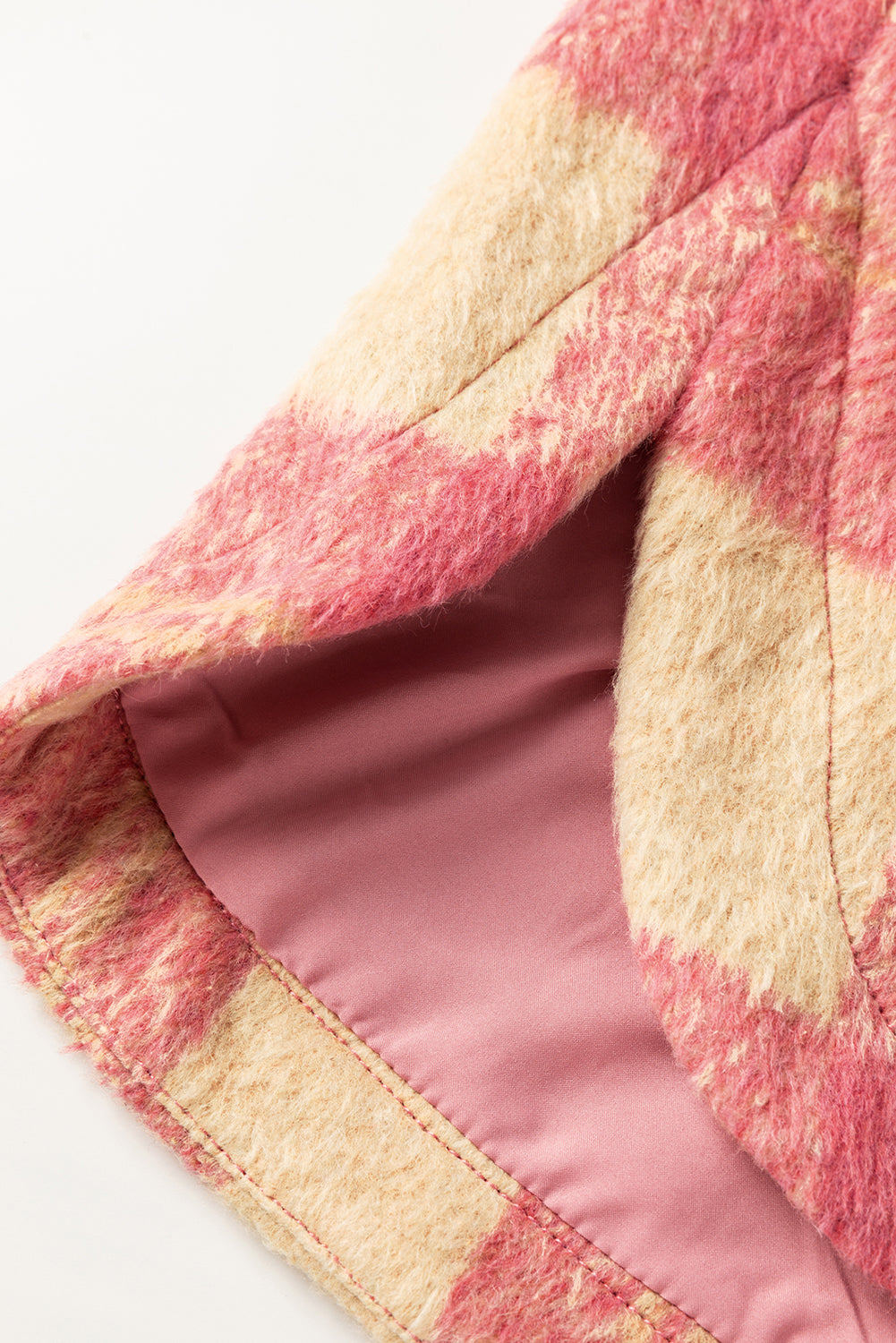 Oversized Fuzzy Plaid Jacket for Women