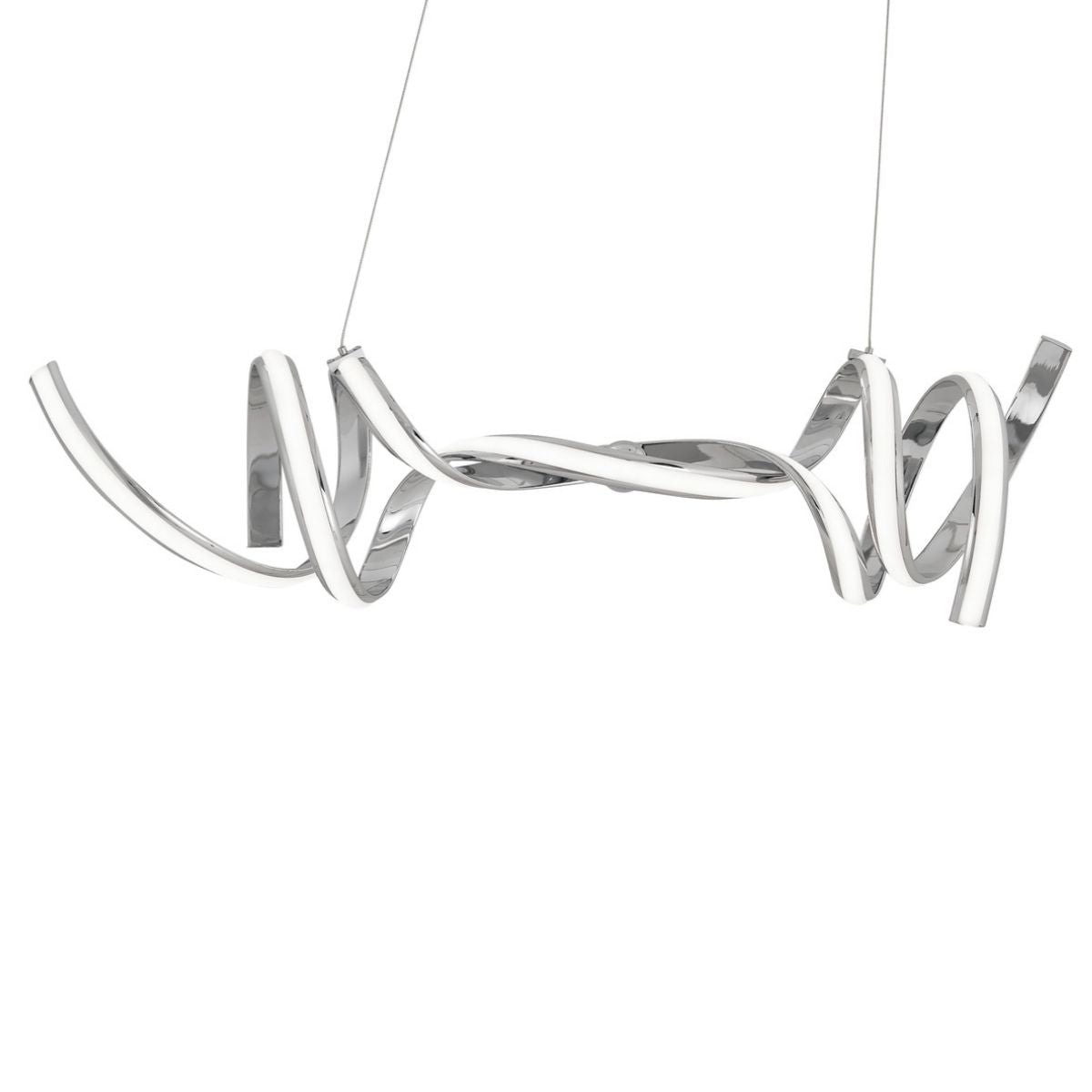 Lámpara de araña horizontal LED Munich // Cromada