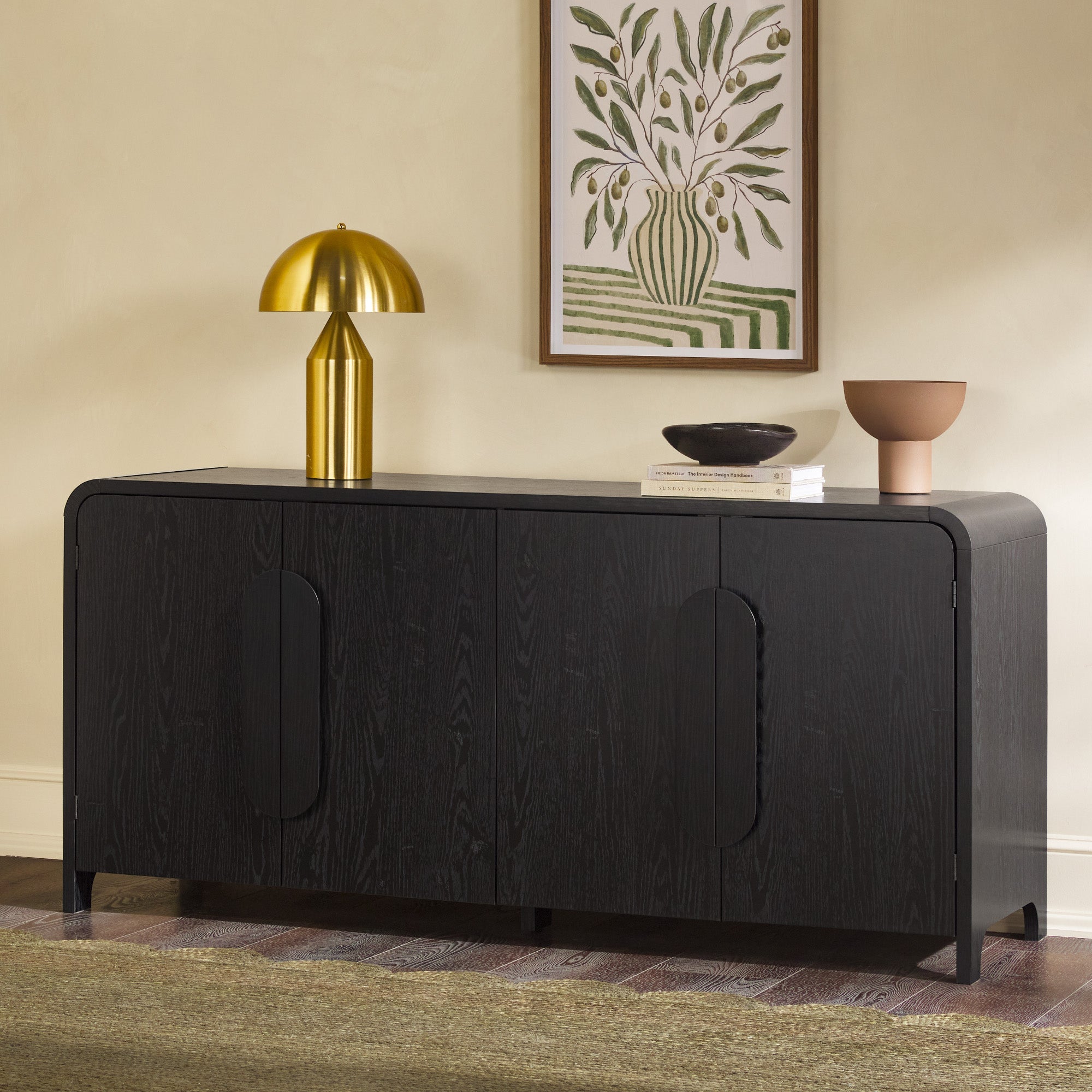 Aparador curvo moderno con mueble para TV Chantelle