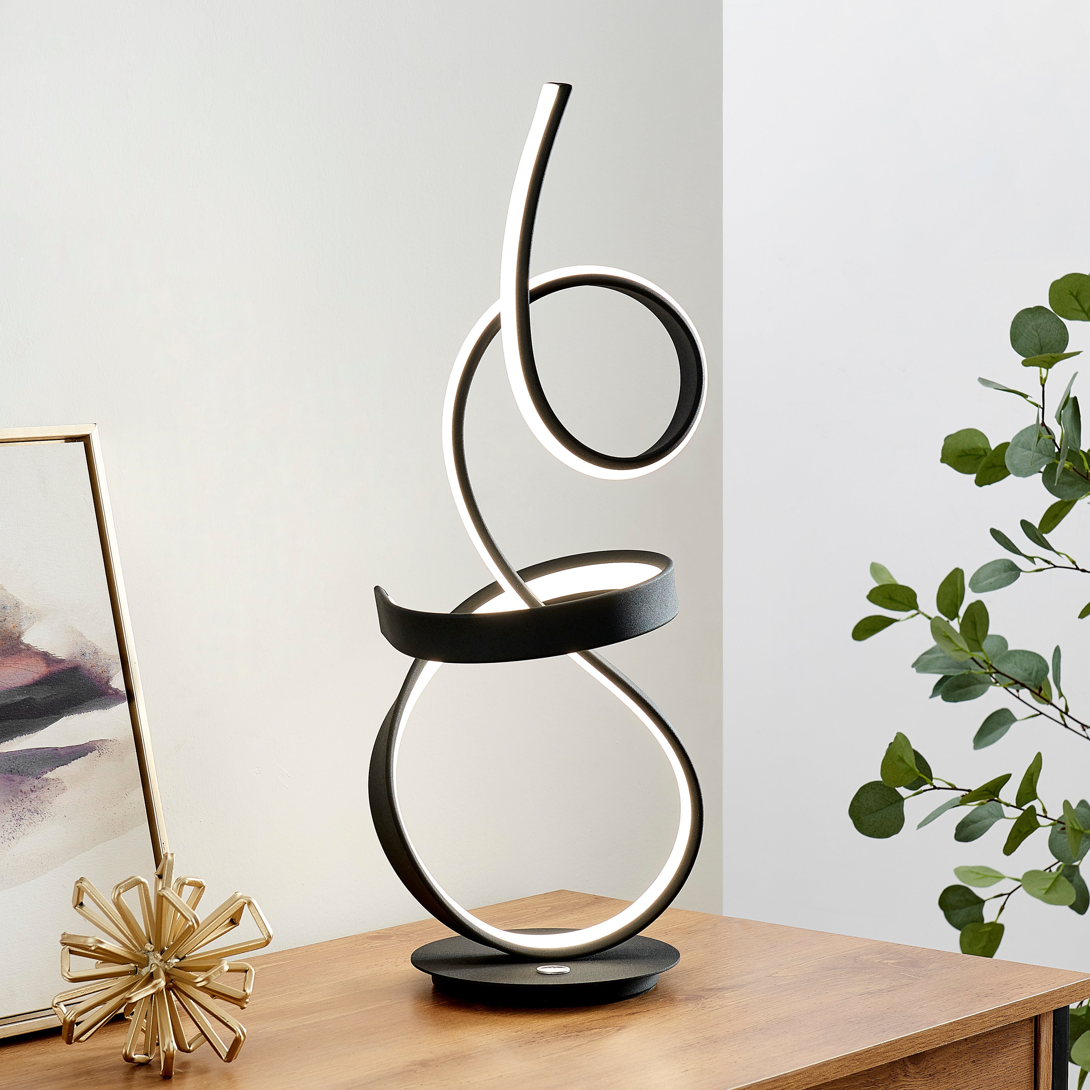 Lámpara de mesa Amsterdam LED con regulador táctil // Negra