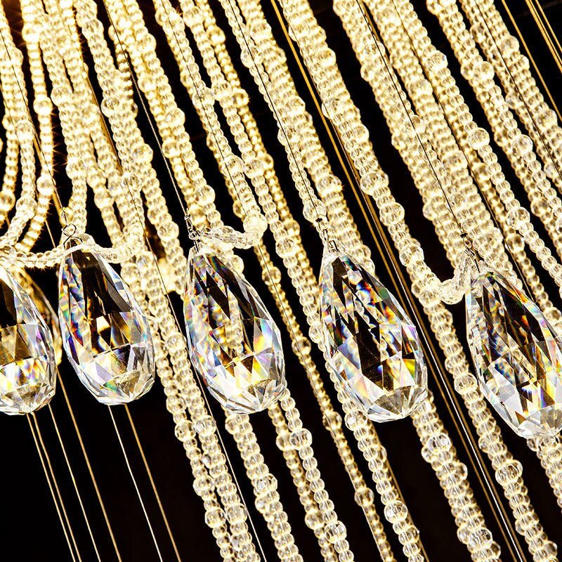 Double Spiral Staircase Crystal Chandelier for Loft, Restaurant, Hotel, Hall, Stairwell D31.5*H78.7