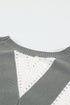 Geometric Pattern V-Neck Top