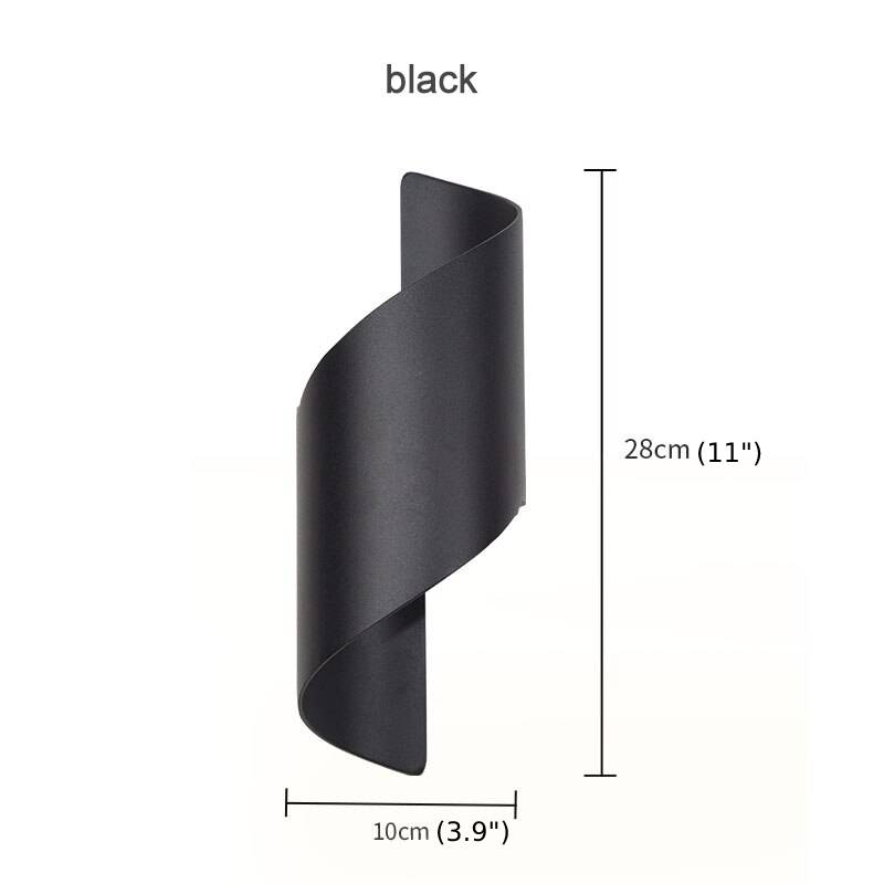 Lámpara de pared creativa de aluminio para exteriores, impermeable, de color blanco y negro, para patio