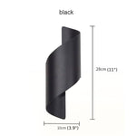 Lámpara de pared creativa de aluminio para exteriores, impermeable, de color blanco y negro, para patio