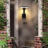 Lámpara de pared LED impermeable para exteriores, creativa, de color negro, para balcón, patio y porche