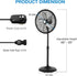 ACHAZEL 18" Outdoor Misting Pedestal Fan: 3-Speed, Adjustable Height, 120° Oscillation, Waterproof & UL Listed