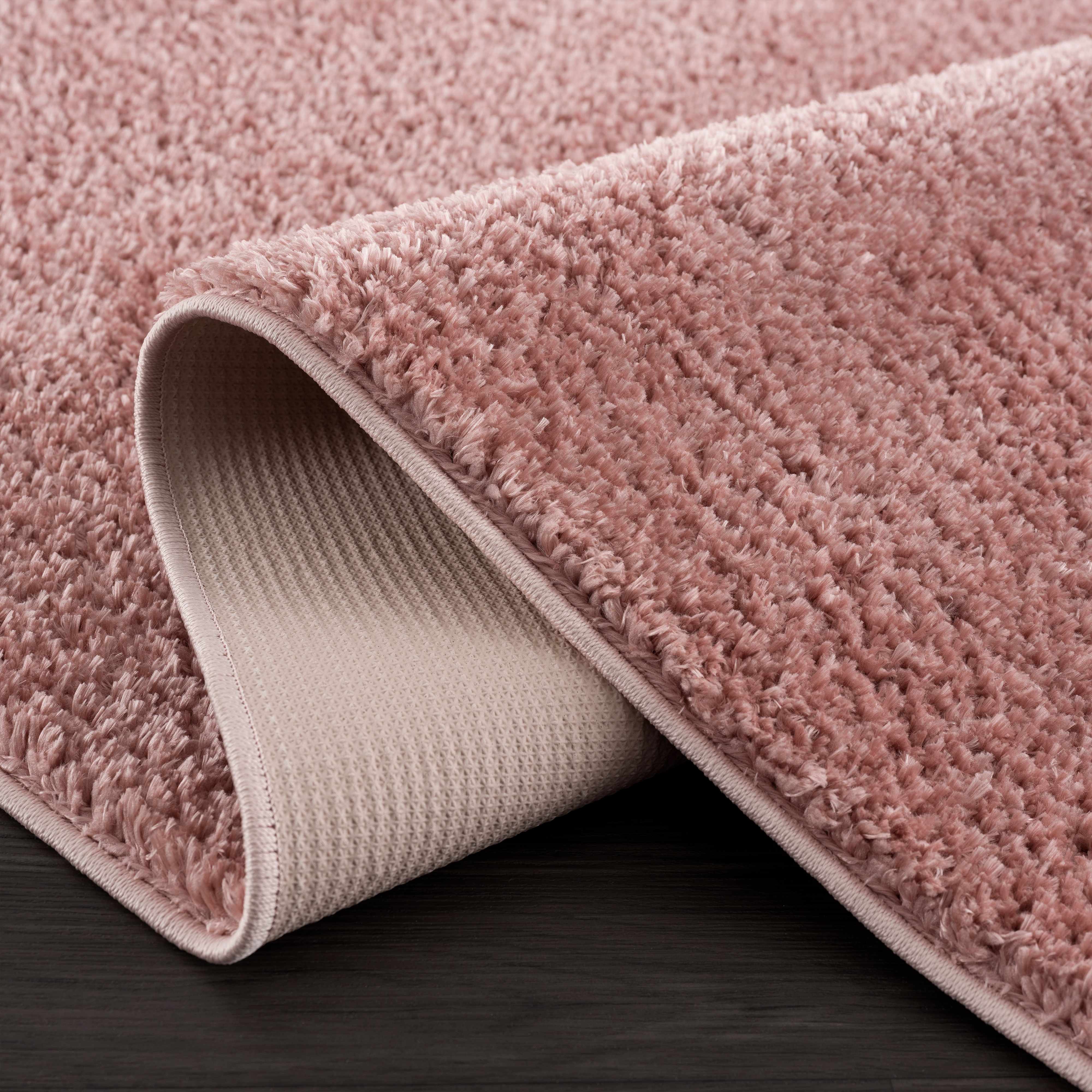 Alfombra lavable de felpa rosa Judy - Liquidación