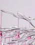 Imbersago | Lámpara de araña moderna de cristal rosa para sala, comedor y dormitorio