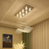 Luxury Rectangle LED Crystal Lamp for Dining Room, Living Room