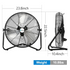 ACHAZEL 20" High Velocity Floor Fan, 3 Speed 5200 CFM Heavy Duty Metal Industrial Floor Fan with Wall-Mounting System, Ideal for Garage, Workshop, Greenhouse and Basement