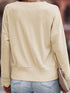 Relaxed Fit Ribbed Knit Blouse with Lace Trim