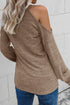 Open Shoulder Distressed Long Sleeve Top