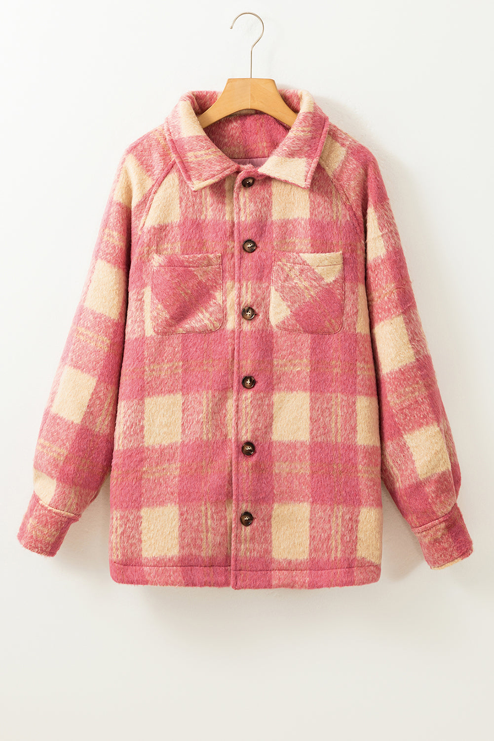 Fuzzy Plaid Overcoat