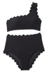 One-Shoulder Scalloped High-Waisted Bikini