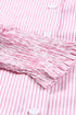 Women's Striped V-Neck Denim Shirt
