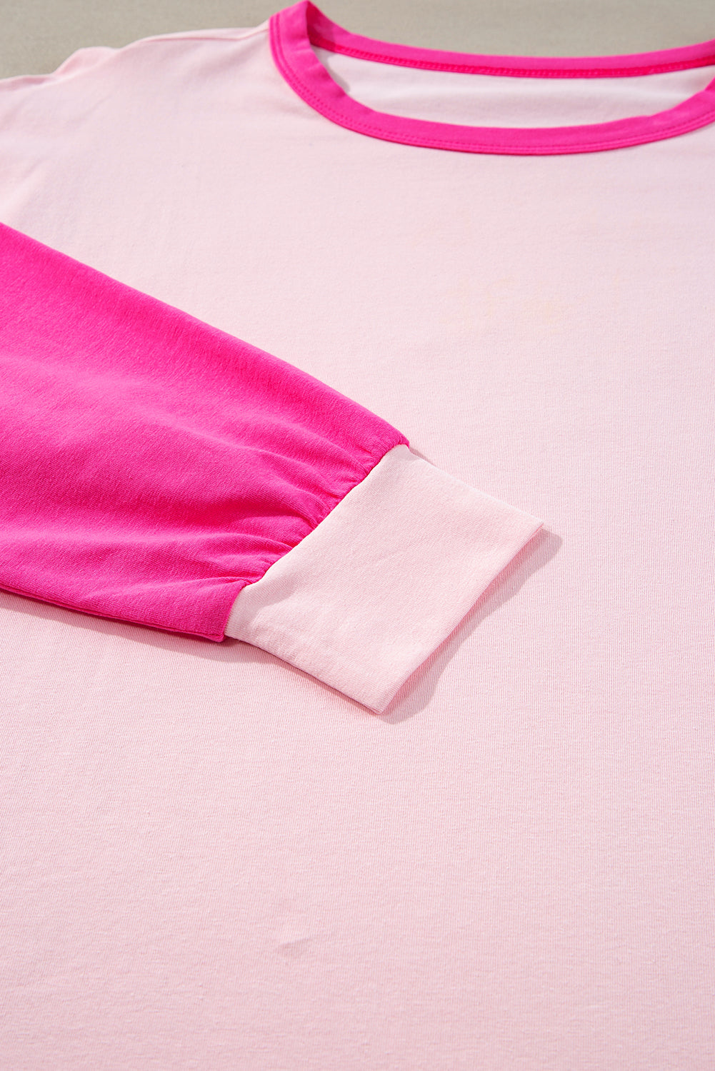 Long Sleeve Crew Neck T-Shirt with Rainbow Sleeves