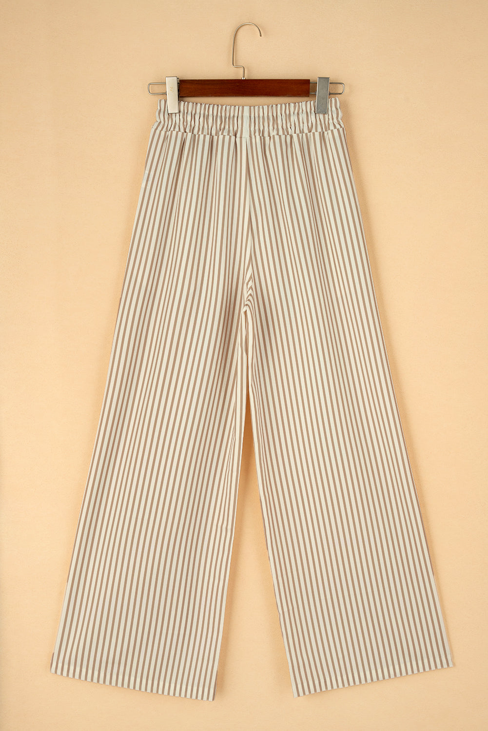 Striped Wide Leg Pants with Drawstring