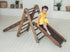 3 in 1 Montessori Climbing Set: Triangle Ladder + Slide Board + Net – Chocolate