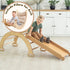 3 in 1 Montessori Climbing Set: Climbing Arch + Slide Board + Cushion – Chocolate