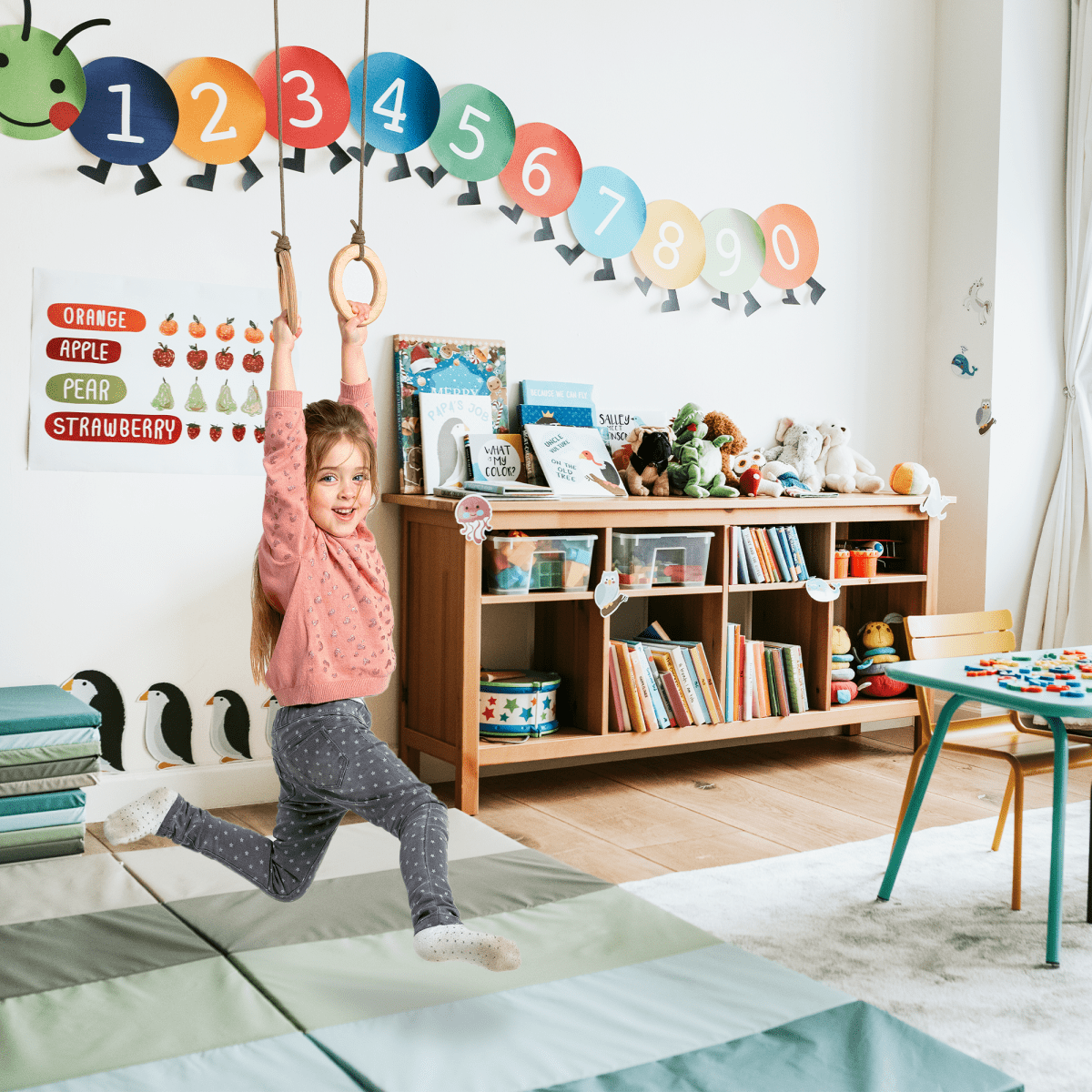 3 in 1 Swing & Climbing Set: Rope Ladder, Gym Rings & Disc Swing