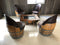 Juego de mesa de centro con forma de barril de vino y 4 sillas - Muebles rústicos de barril de whisky - Roble macizo hecho a mano - Envío gratuito