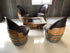 Juego de mesa de centro con forma de barril de vino y 4 sillas - Muebles rústicos de barril de whisky - Roble macizo hecho a mano - Envío gratuito