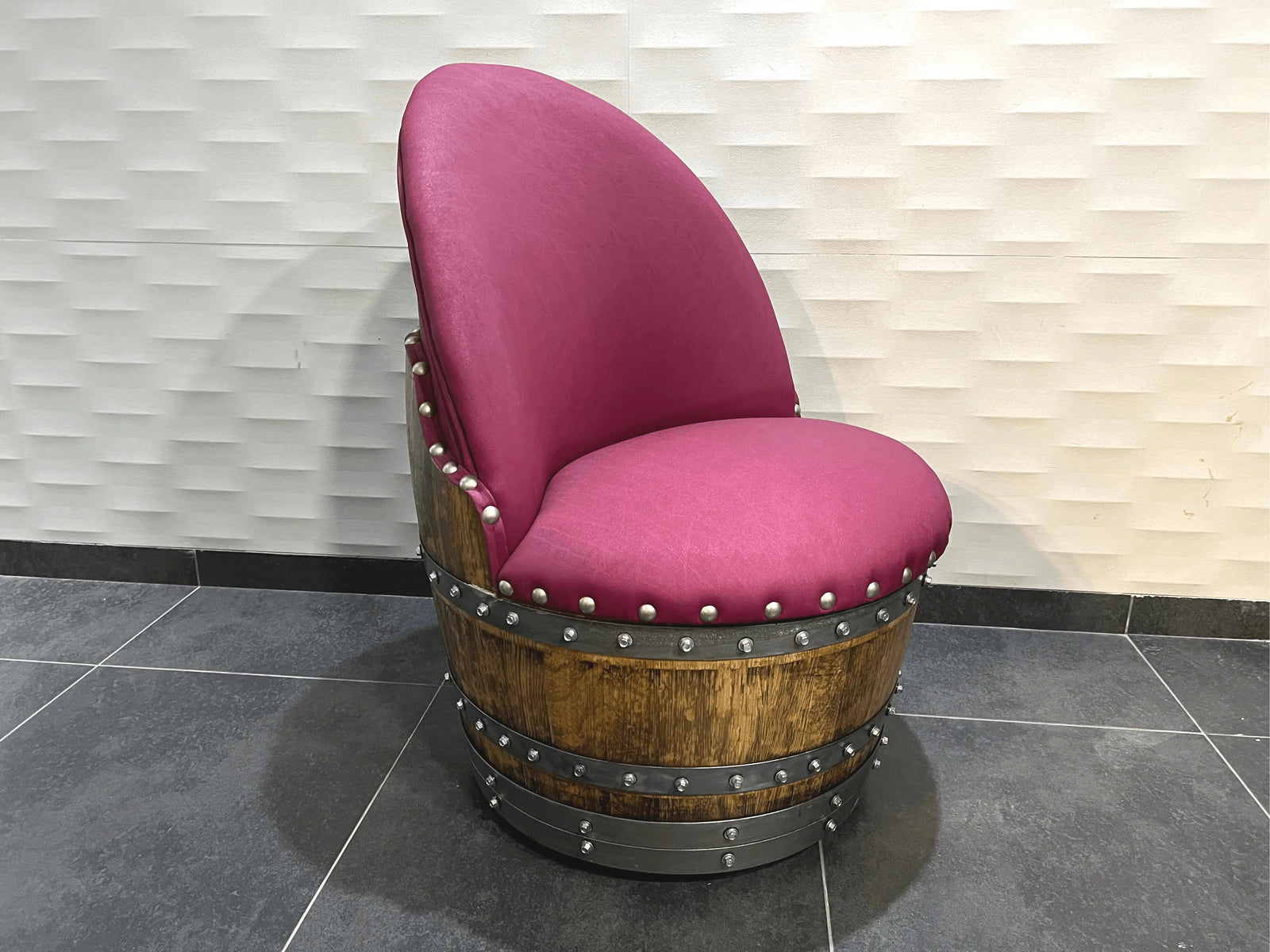 Juego de mesa de centro con forma de barril de vino y 4 sillas - Muebles rústicos de barril de whisky - Roble macizo hecho a mano - Envío gratuito