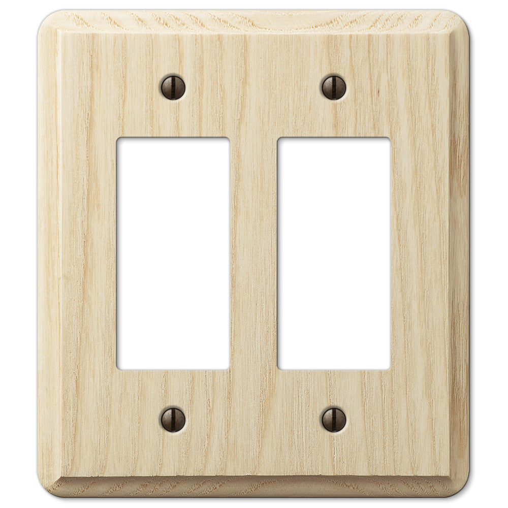 Contemporary Unfinished Ash Wood - 2 Rocker Wallplate