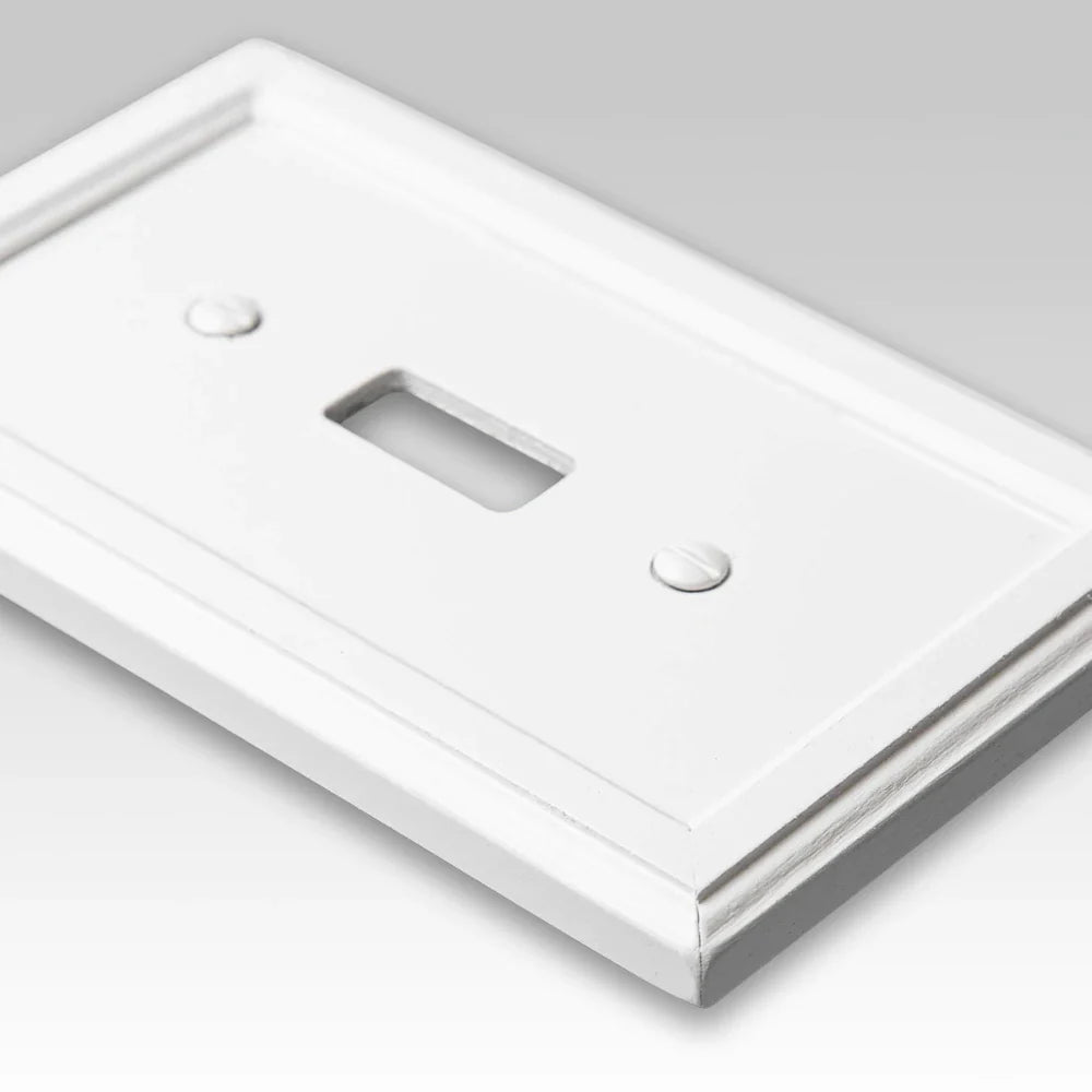 Elly White Wood - Placa de pared con 2 palancas y 1 dúplex