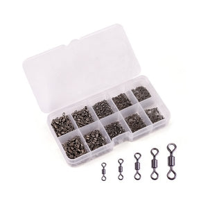 Stainless Steel Fishing Terminal Tackle Swivel Set (500 Pack)