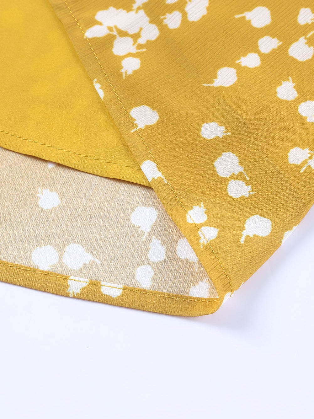 Yellow and White Floral Blouse