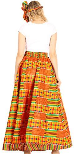 Sakkas Asma Convertible Traditional Wax Print Adjustable Strap Maxi Skirt Dress