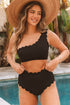 One-Shoulder Scalloped High-Waisted Bikini