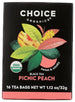Té de melocotón Picnic Choice Organics, 16 bolsitas (paquete de 6) - Té de melocotón orgánico