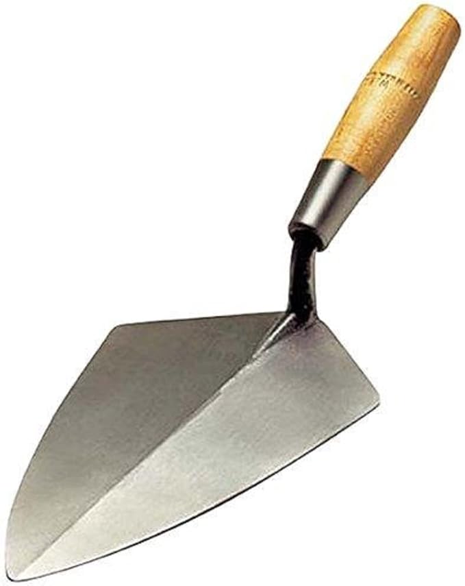 Kraft Tools RO221-11 1/2 11-1/2” Wide Heel Brick Trowel with 6" Wood Handle