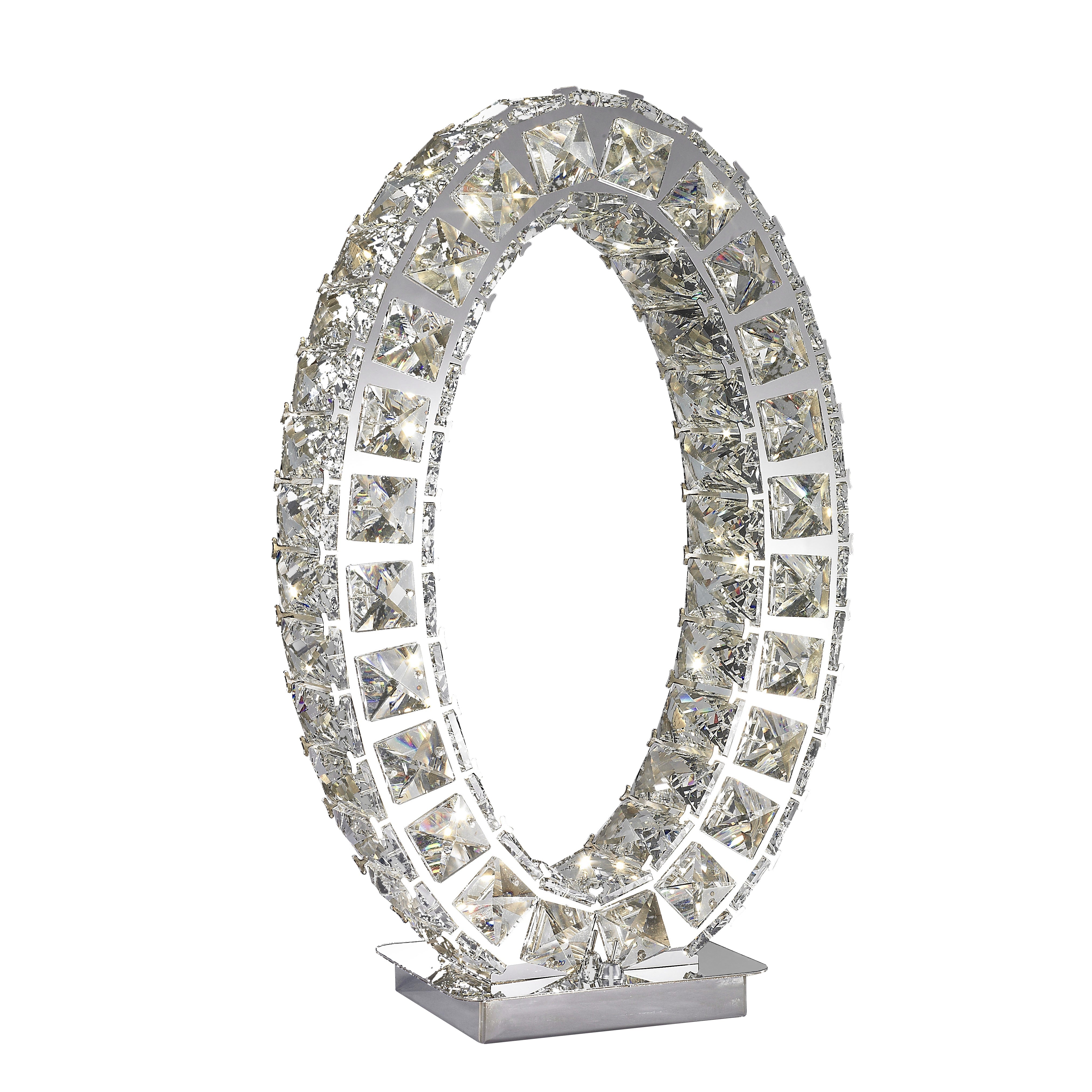 Lámpara de mesa Extravaganza de cristal ovalado de 17,5" // Cromada