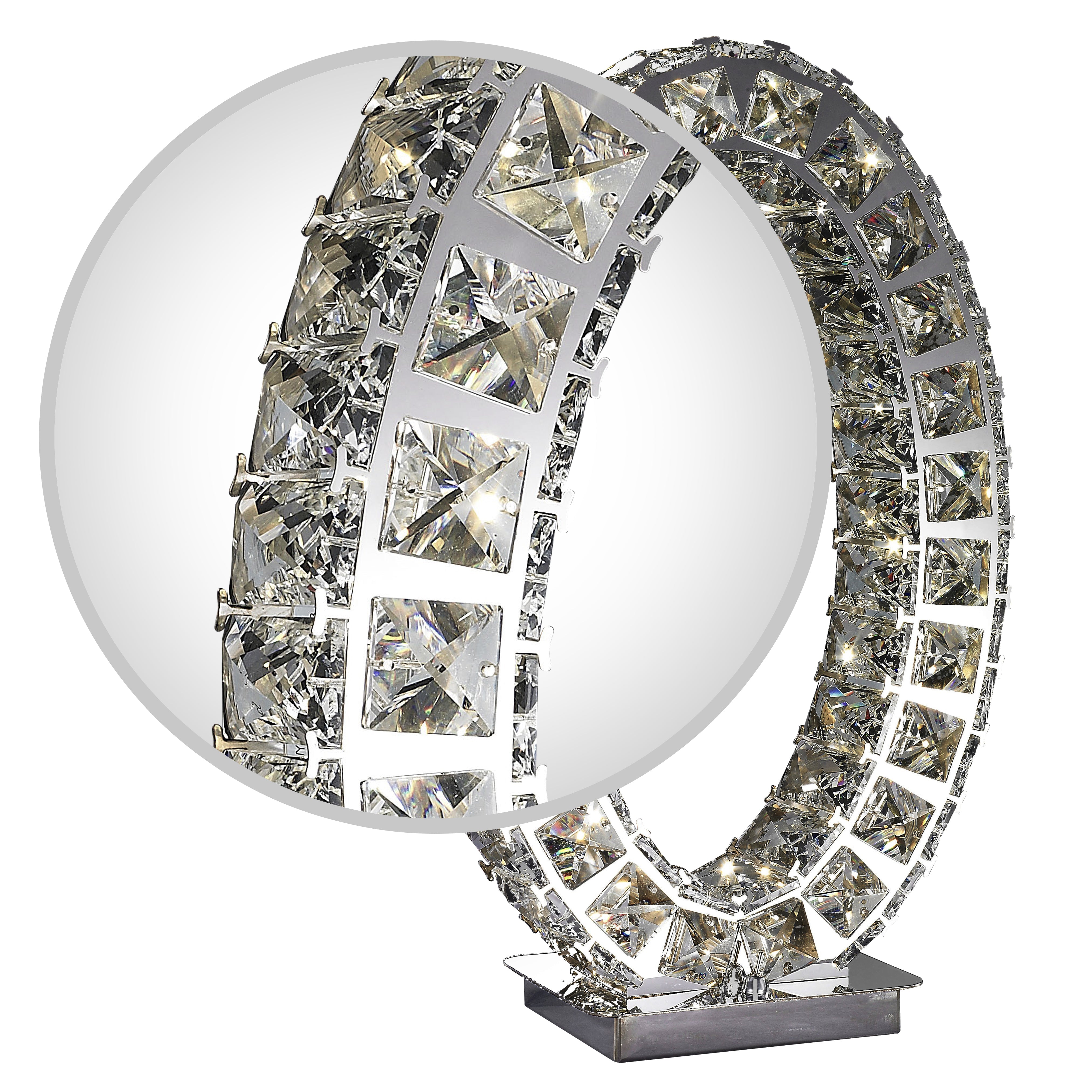 Lámpara de mesa Extravaganza de cristal ovalado de 17,5" // Cromada