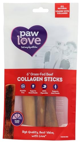 Paw Love - Palitos limpiadores para perros, 15 cm, 3 unidades (paquete de 6) - Masticables para la salud dental