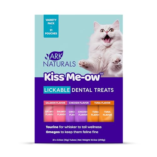Ark Naturals Dental Lickable Kiss Meow, 10.5 oz (Paquete de 6) - Premios dentales para gatos