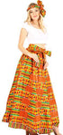 Sakkas Asma Convertible Traditional Wax Print Adjustable Strap Maxi Skirt Dress